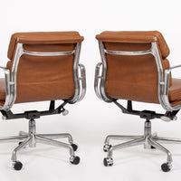 Mid Century Brown Leather Office Chairs by Eames for Herman Miller