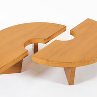 Mid Century Mahogany Wood Nuclear Coffee Table by Harvey Probber