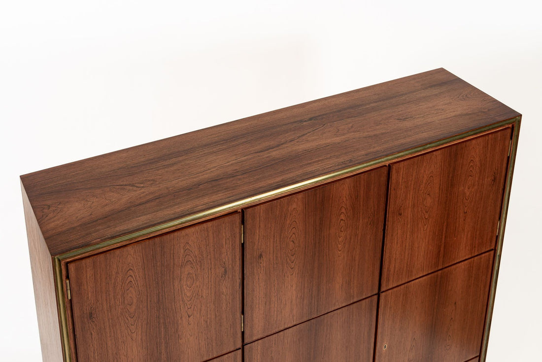Exceptional Mid Century Danish Modern Floating Rosewood Wall Cabinet 1950s