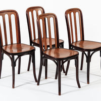 Antique Bentwood Bistro Cafe Chairs by Josef Hoffman for Thonet