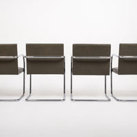 Mid Century Gray Leather Brno Chairs by Mies van der Rohe for Knoll
