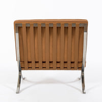 Mid Century Brown Leather Barcelona Chair by Mies van der Rohe for Knoll, 1983