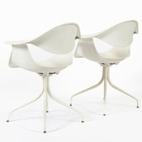 Mid Century White Swag Chairs by George Nelson for Herman Miller