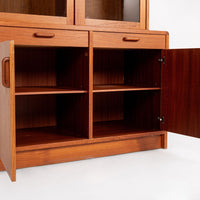 Mid Century Danish Teak Bookcase Wall Unit or China Cabinet
