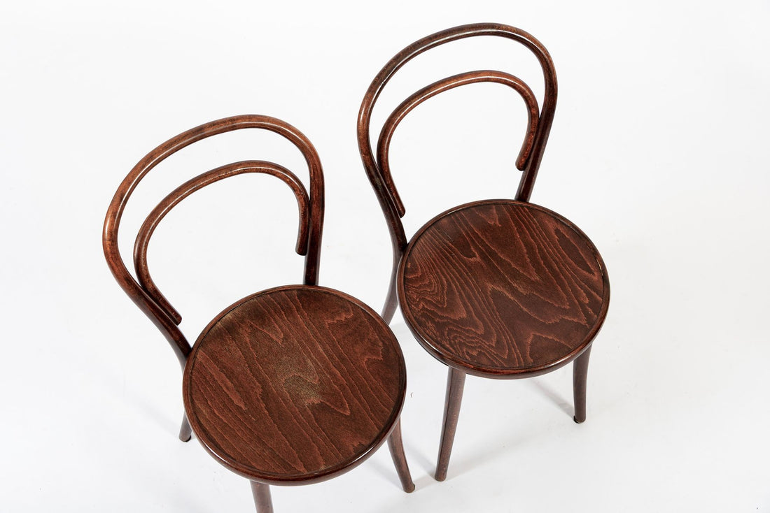 Vintage Bent Wood Cafe Bistro Chairs by Drevounia, Set of 8