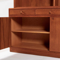 Large Mid Century Swedish Teak Wood Bookshelf Wall Unit by Bodafors