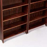 Pair of Mid Century Scandinavian Modern Tall Rosewood Bookcases