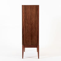 Mid Century Danish Modern Dark Wood Tall Cabinet