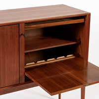 Mid Century Teak Bar Cabinet with Lazy Susan by Fredrik Kayser (attr.)