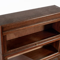 Antique English Tall Stepback Oak Wood Barrister Bookcase Cabinet