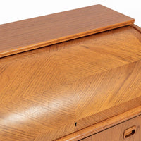 Mid Century Swedish Teak Rolltop Secretary Desk by Egon Ostergaard
