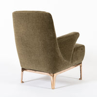 Restored 1940s Art Deco Lounge Chair Mink Mohair, Matching Sofa Available