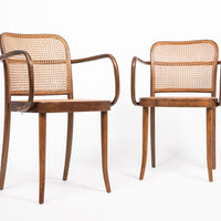 Mid Century Bentwood & Cane Cafe Chairs by Joseph Hoffman for Stendig