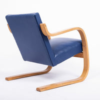 Bauhaus 402 Blue Arm Chair by Alvar Aalto, Made in Finland, 1930s