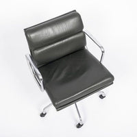 Dark Gray Leather Office Chair by Eames for Herman Miller Aluminum Group
