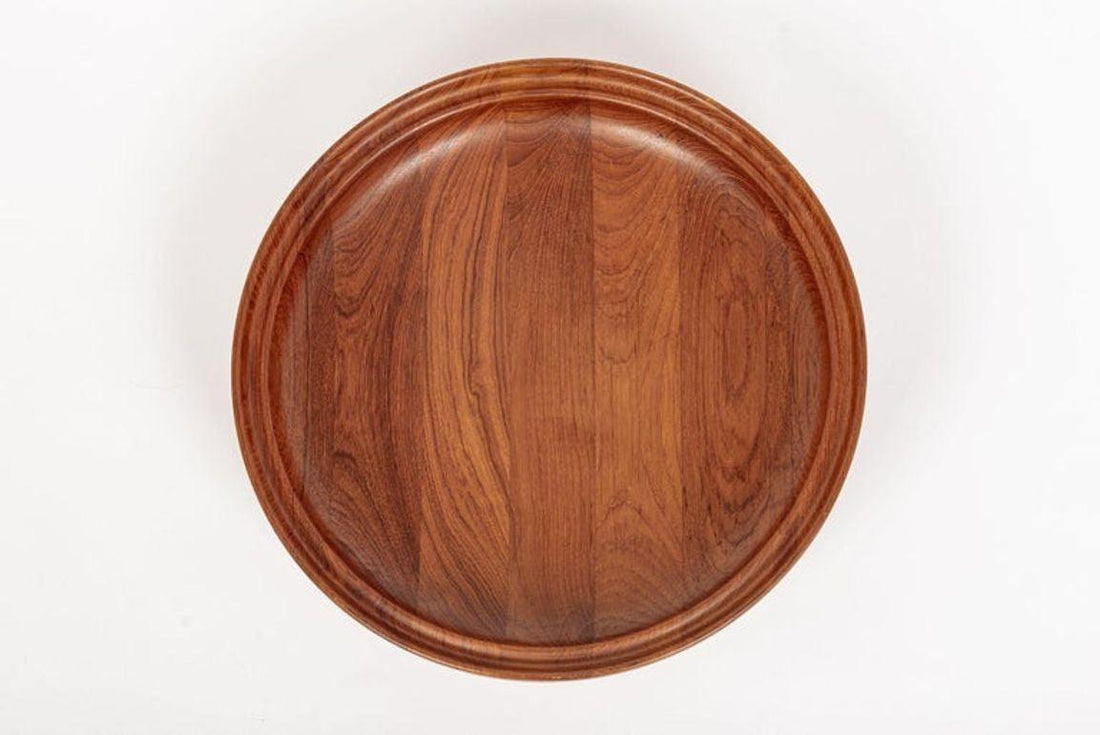 Danish Modern Large Teak Wood Bowl by Henning Koppel for Georg Jensen, 1960s