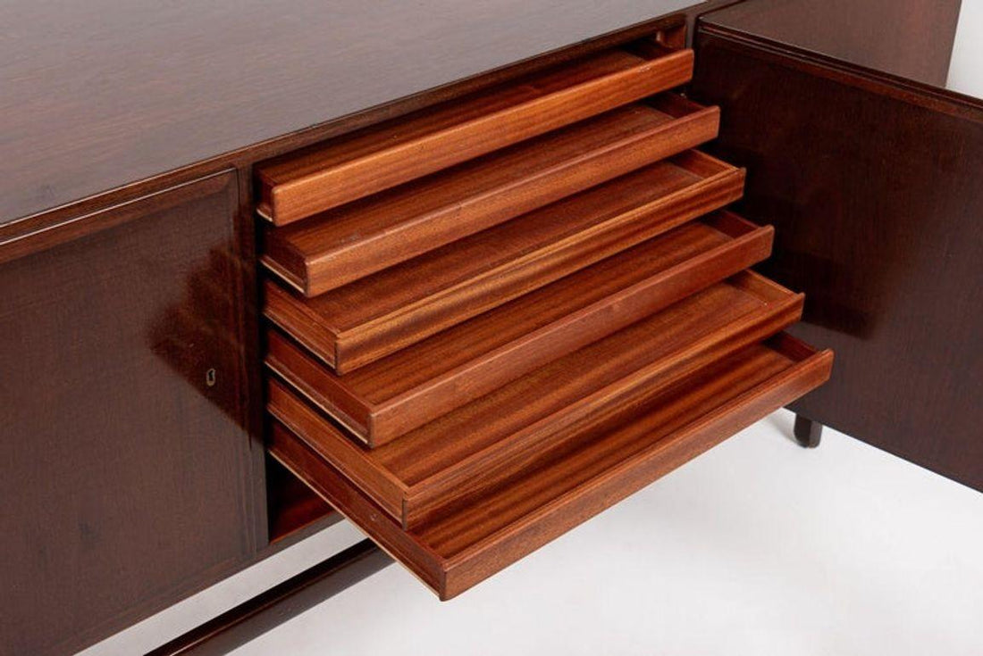 Mid Century Wood Sideboard Cabinet or Credenza by Ole Wanscher