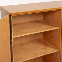 Antique Art Deco Swedish Elm Wood Cabinet with Inlay, 1940s