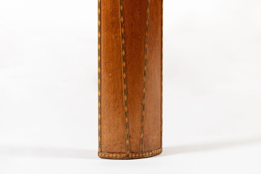 Antique Art Deco Macassar Ebony Wood Dining Table with Glass Top, 1940s