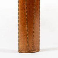Antique Art Deco Macassar Ebony Wood Dining Table with Glass Top, 1940s