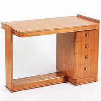 Antique French Art Deco Dominique Lemonwood Desk 1930s