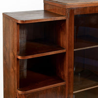 Antique French Art Deco Rosewood Vitrine Display Cabinet or Bookcase, 1940s