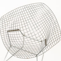 Mid Century Silver Diamond Wire Lounge Chairs by Harry Bertoia for Knoll