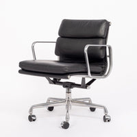2001 Eames Herman Miller Black Leather Desk Chairs Aluminum Group
