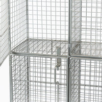 Pair British Industrial Metal Wire Mesh Locker Sets, Made in the UK