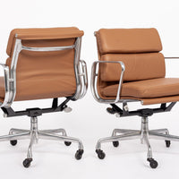 Eames for Herman Miller Brown Leather Desk Chair Pair 2000s