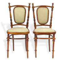Antique Art Nouveau Bentwood Loveseat Bench and Side Chairs Salon Suite, 1900s