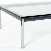 Bauhaus LC10-P Low Glass Coffee Table by Le Corbusier for Cassina