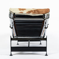 Vintage Cassina LC4 Cowhide Leather Chaise Lounge Chair by Le Corbusier 1960s