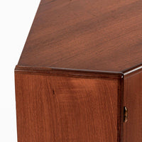 Mid Century Danish Teak Wood Corner Bar Cabinet 1960s