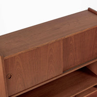 Mid Century Danish Teak Wood Bookcase Cabinet & Secretary Desk 1960s
