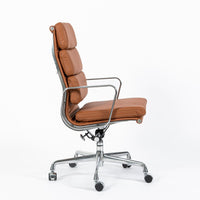 Herman Miller Eames Tall Medium Brown Leather Desk Chair Soft Pad