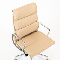 Eames Herman Miller Tall Cream Leather Office Chair Aluminum Group