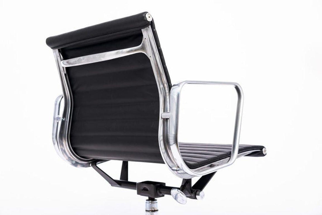 Eames Herman Miller Black Leather Office Chair Aluminum Group