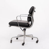 Mid Century Black Leather Aluminum Group Desk Chair by Eames for Herman Miller