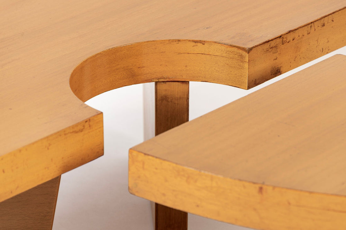Mid Century Mahogany Wood Nuclear Coffee Table by Harvey Probber