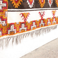 Vintage Moroccan Tribal Berber Orange Wool Floor Rug