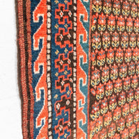 Antique Handmade Kurdish Red and Pink Floor Rug Runner 6x11
