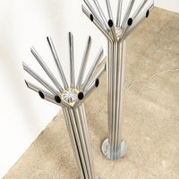 Mid Century Silver Chrome Tubular Floor Lamp
