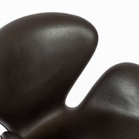 Mid Century Danish Modern Brown Swan Chair by Arne Jacobsen for Fritz Hansen