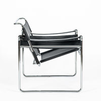 Vintage Mid Century Black Wassily Chair by Marcel Breuer (attr.) 1970s