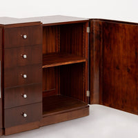 Antique French Art Deco Mahogany Wood Sideboard or Bar Cabinet 1930s