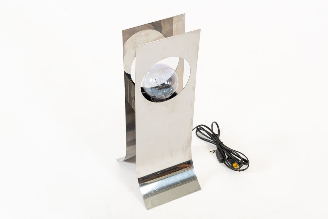 Mid Century Modern Silver Table Lamp by Francois Monnet
