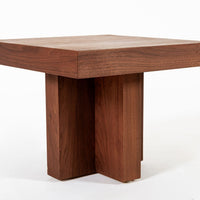 Mid Century Walnut Wood Side Tables Milo Baughman Style 1970s