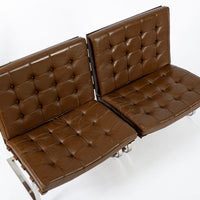 Pair Vintage Brown Tugendhat Lounge Chairs by Mies van der Rohe for Knoll 1960s