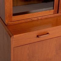 Mid Century Danish Teak Bookcase Wall Unit or China Cabinet